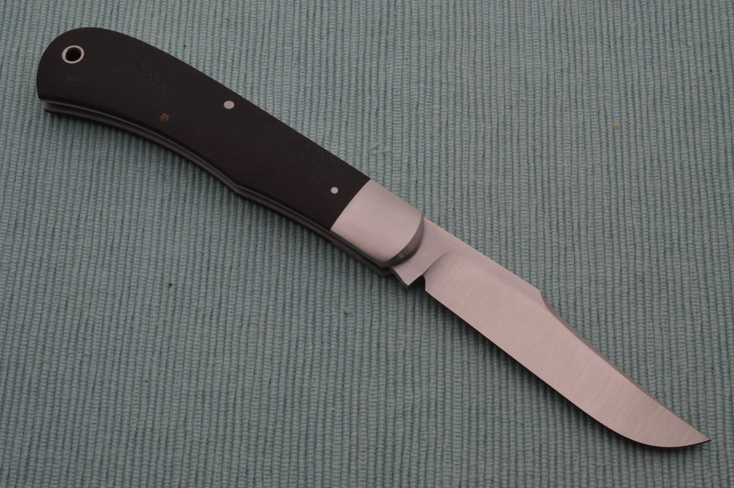 Enrique Peña Full-Size BackPocket Trapper Vintage Westinghouse Black Micarta Slip-Joint Folding Knife