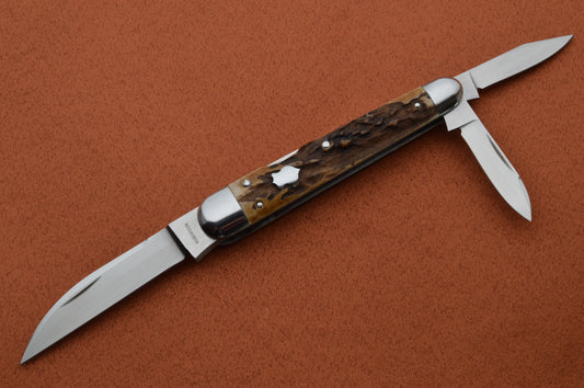 Tim Robertson 3-Blade Stag Lock-Back Whittler LBW