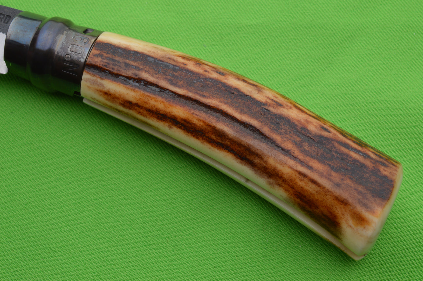 Laurent Gaillard Custom Sambar Stag Opinel N°09, Custom Leather Pouch Sheath (SOLD)