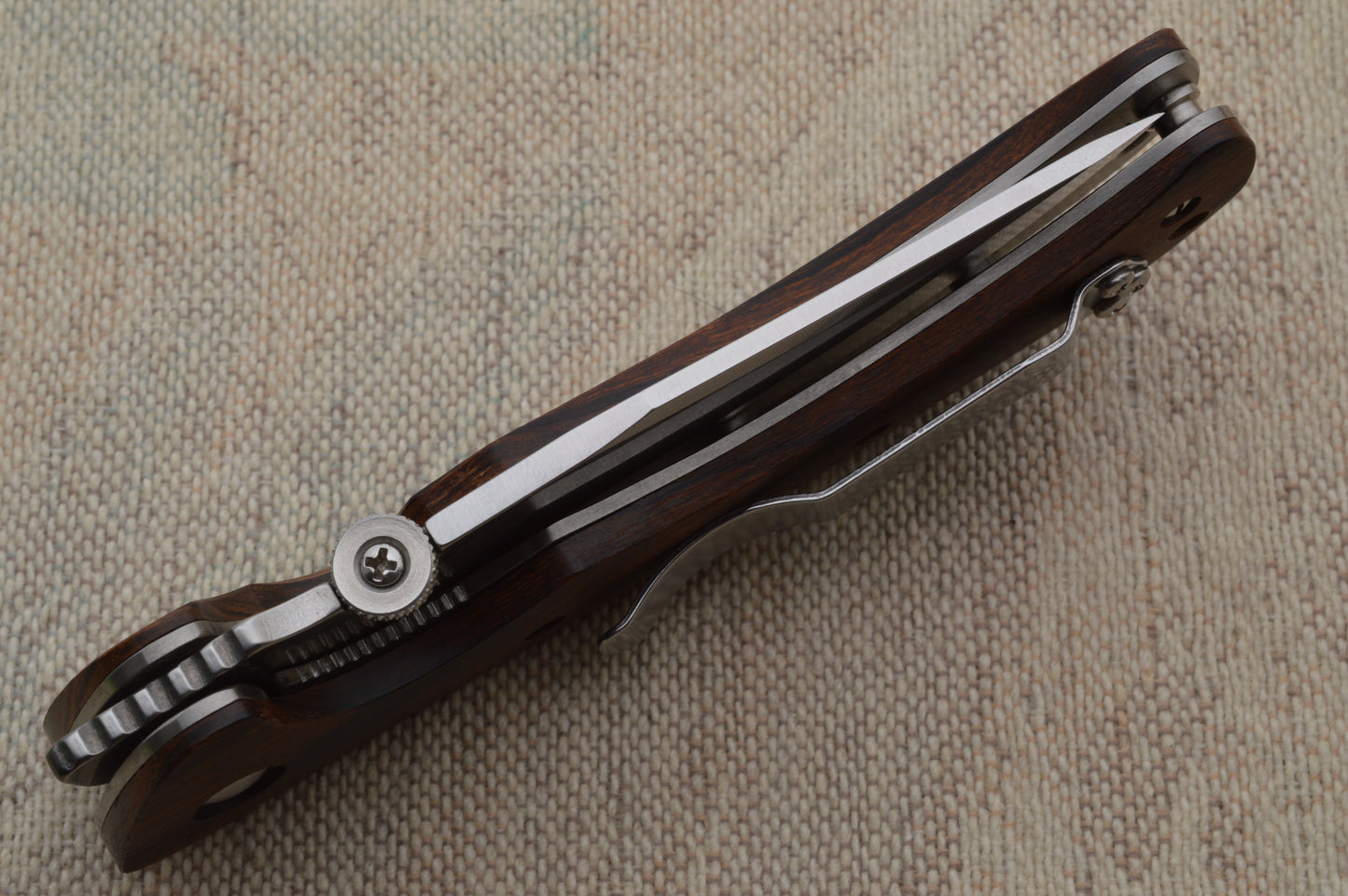 Ernie Emerson COMANCHERO Prototype, Stablilized Wood Scales, Blade Show 2025 (SOLD)