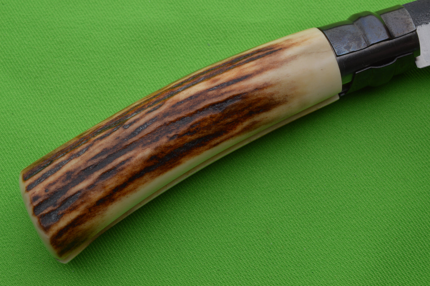 Laurent Gaillard Custom Sambar Stag Opinel N°09, Custom Leather Pouch Sheath (SOLD)
