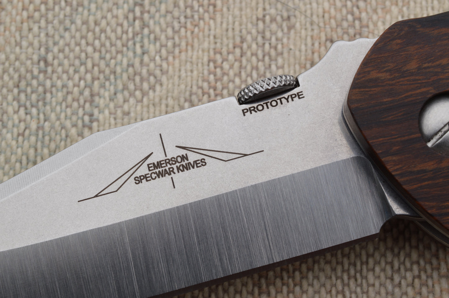 Ernie Emerson COMANCHERO Prototype, Stablilized Wood Scales, Blade Show 2025 (SOLD)
