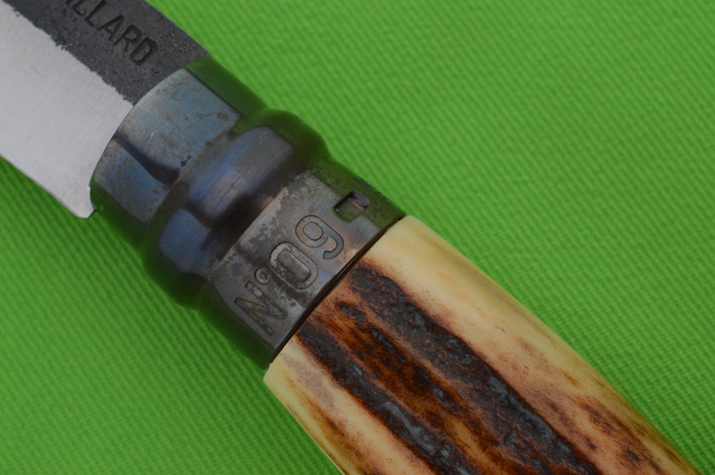 Laurent Gaillard Custom Sambar Stag Opinel N°09, Custom Leather Pouch Sheath (SOLD)
