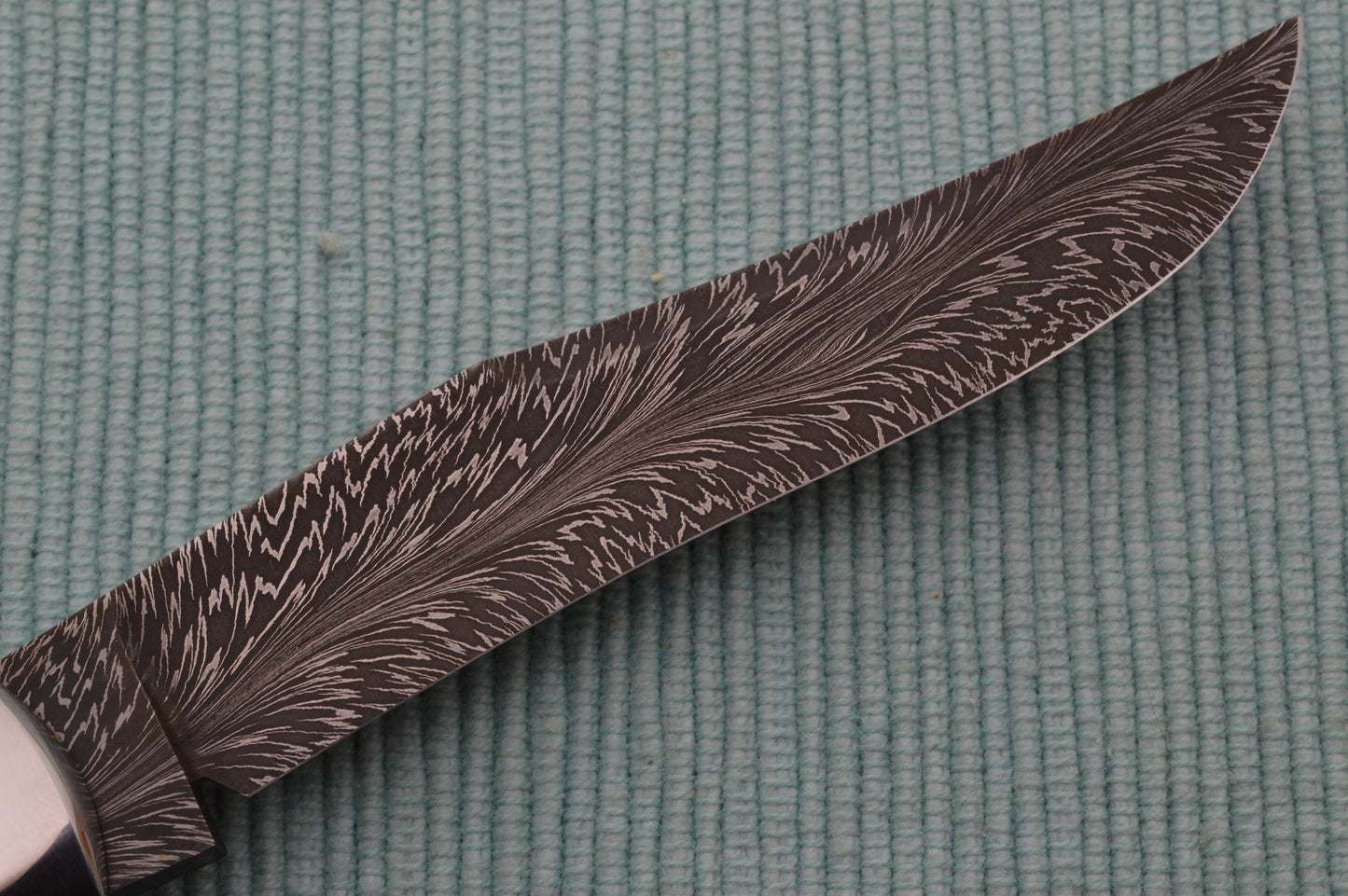 Daniel Keown Damascus BACK POCKET, Hand Jigged Bone Slip-Joint Folding Knife