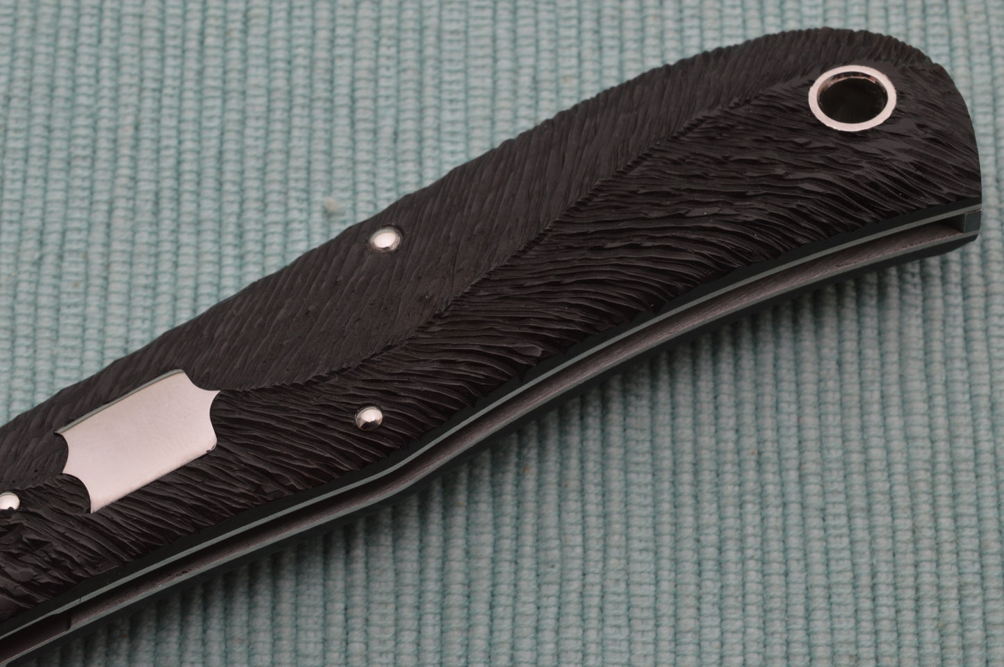 Daniel Keown Damascus BACK POCKET, Hand Jigged Bone Slip-Joint Folding Knife