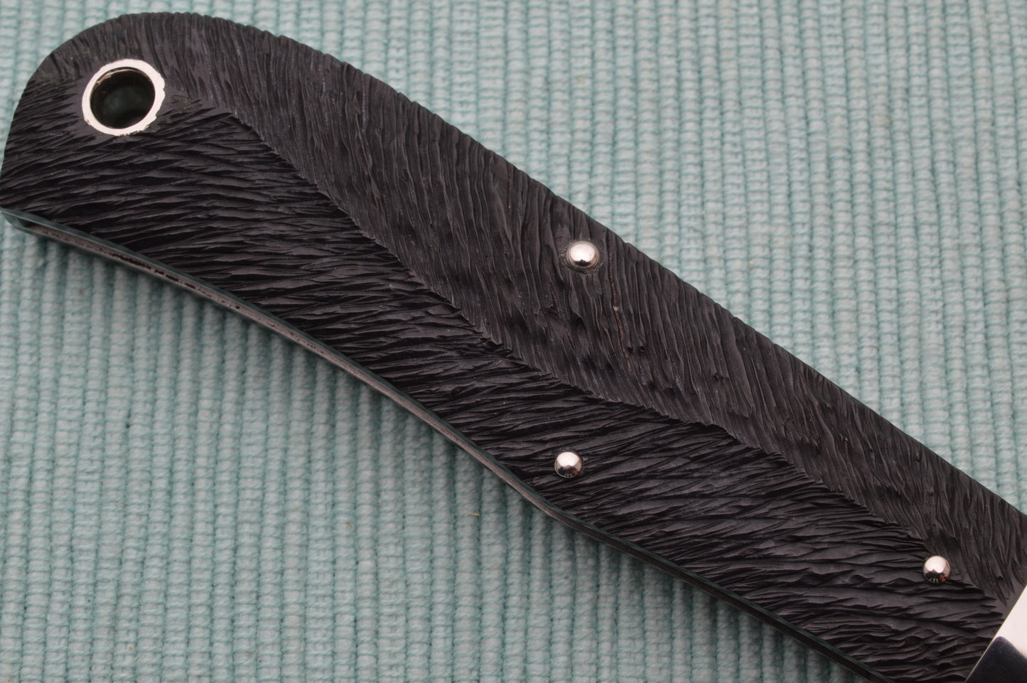 Daniel Keown Damascus BACK POCKET, Hand Jigged Bone Slip-Joint Folding Knife