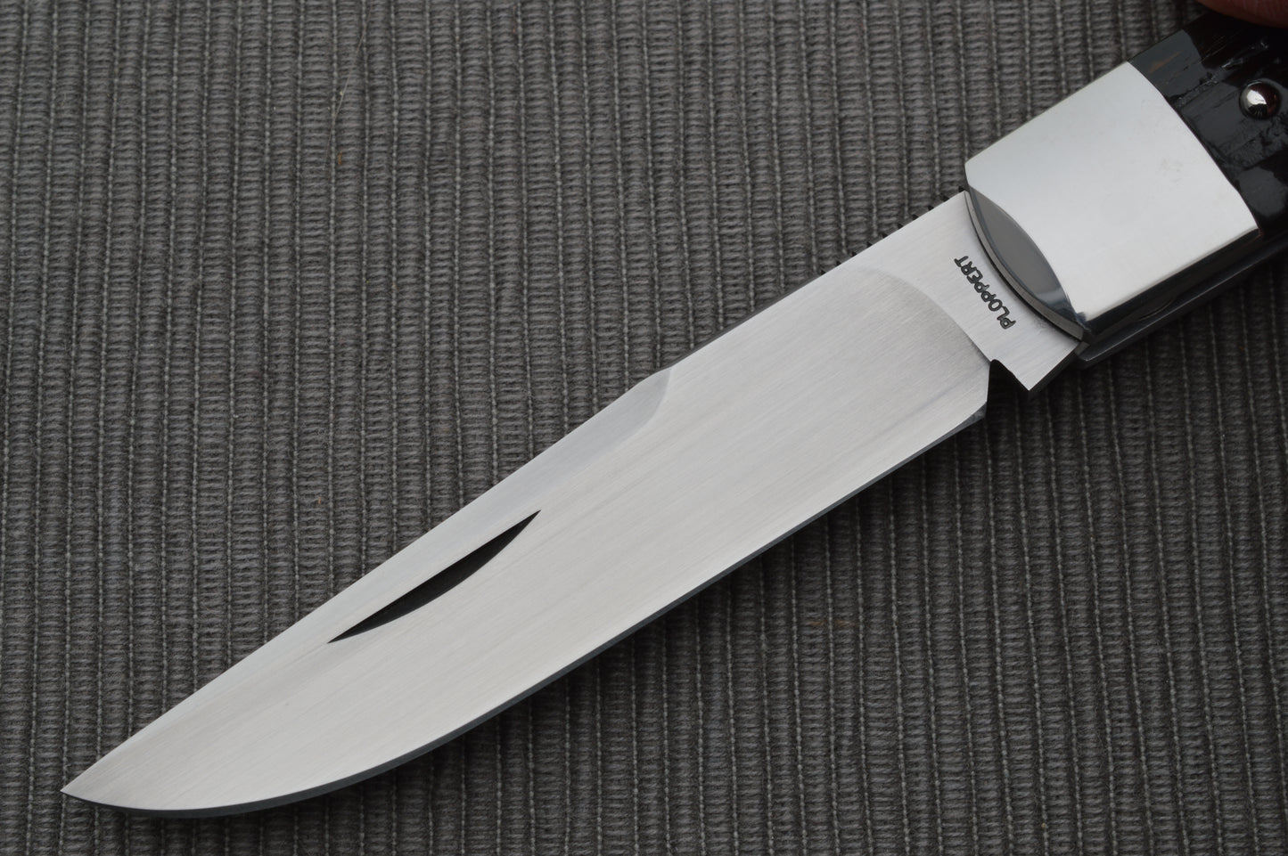 Tom Ploppert Cape Buffalo Horn 80% F1 Pro, Lock-Back Folding Knife