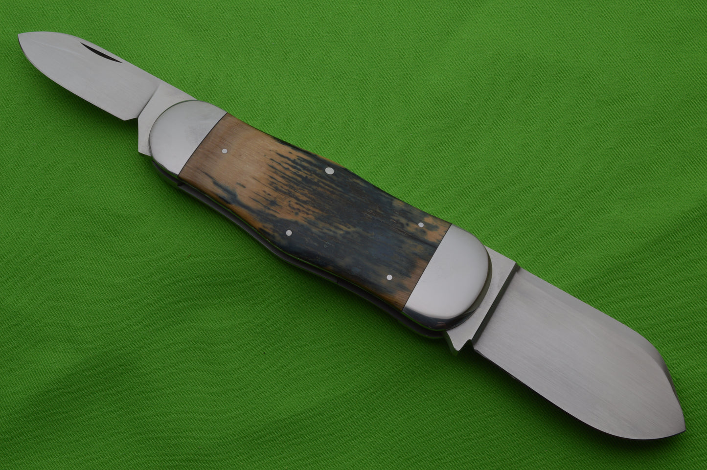 Tom Ploppert PROTOTYPE Two-Blade Fossil Rope Knife, Toenail, Slip-Joint Folding Knife
