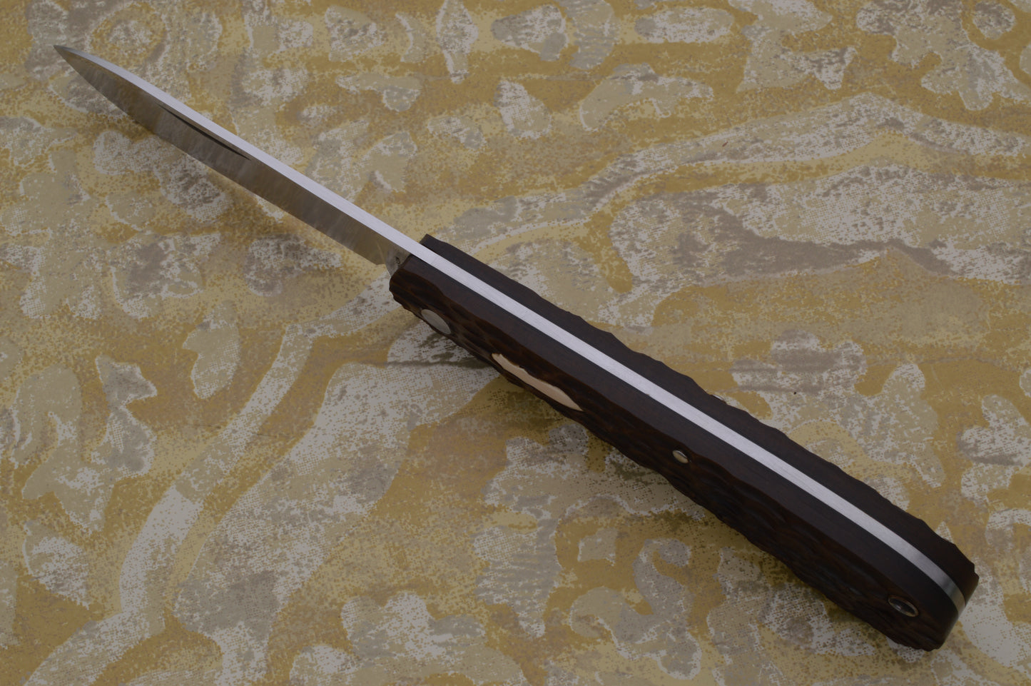 Luke Swenson Chocolate Brown Jigged Micarta Linerless Slip-Joint Folding Knife
