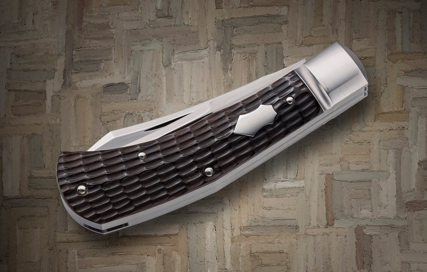 ESNYX Custom 2-Blade SNAPPER Roofline Jigged Bone Slip-Joint Folding Knife