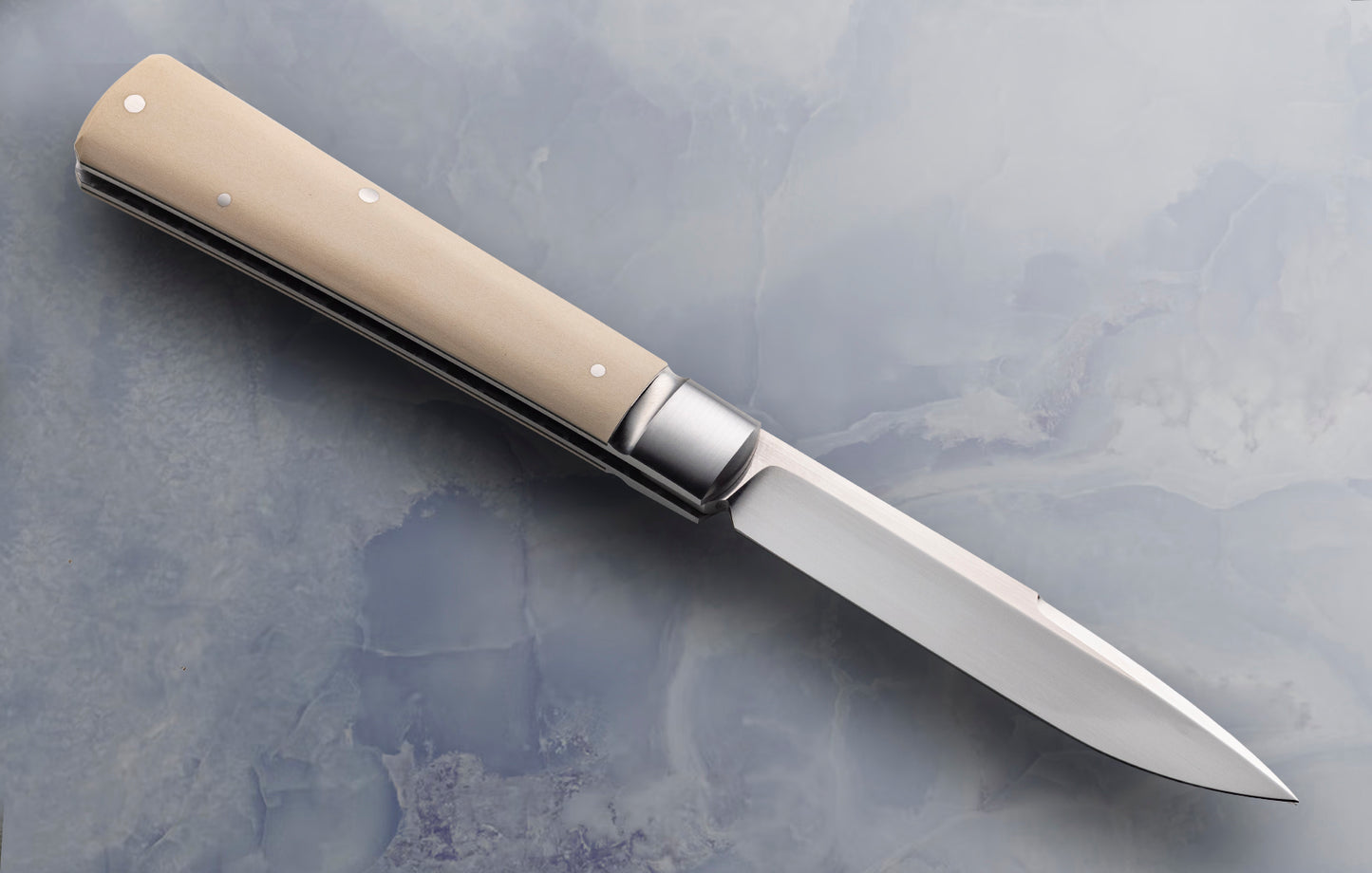 ESNYX Custom CERO Westinghouse Ivory Paper Micarta Slip-Joint Folding Knife