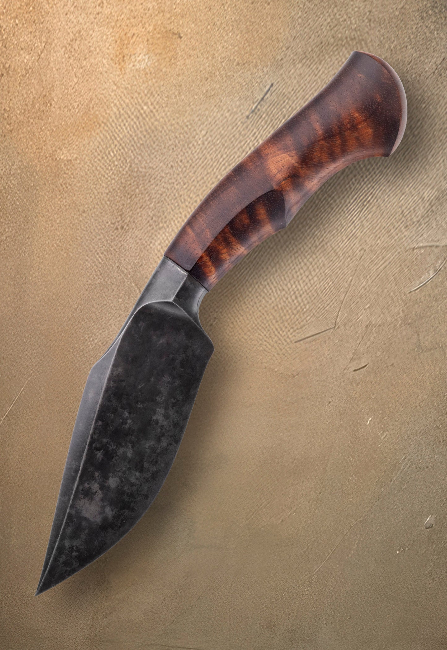 Oliver Goldschmidt Outdoors Utility Knife, Koa Wood, Leather Sheath