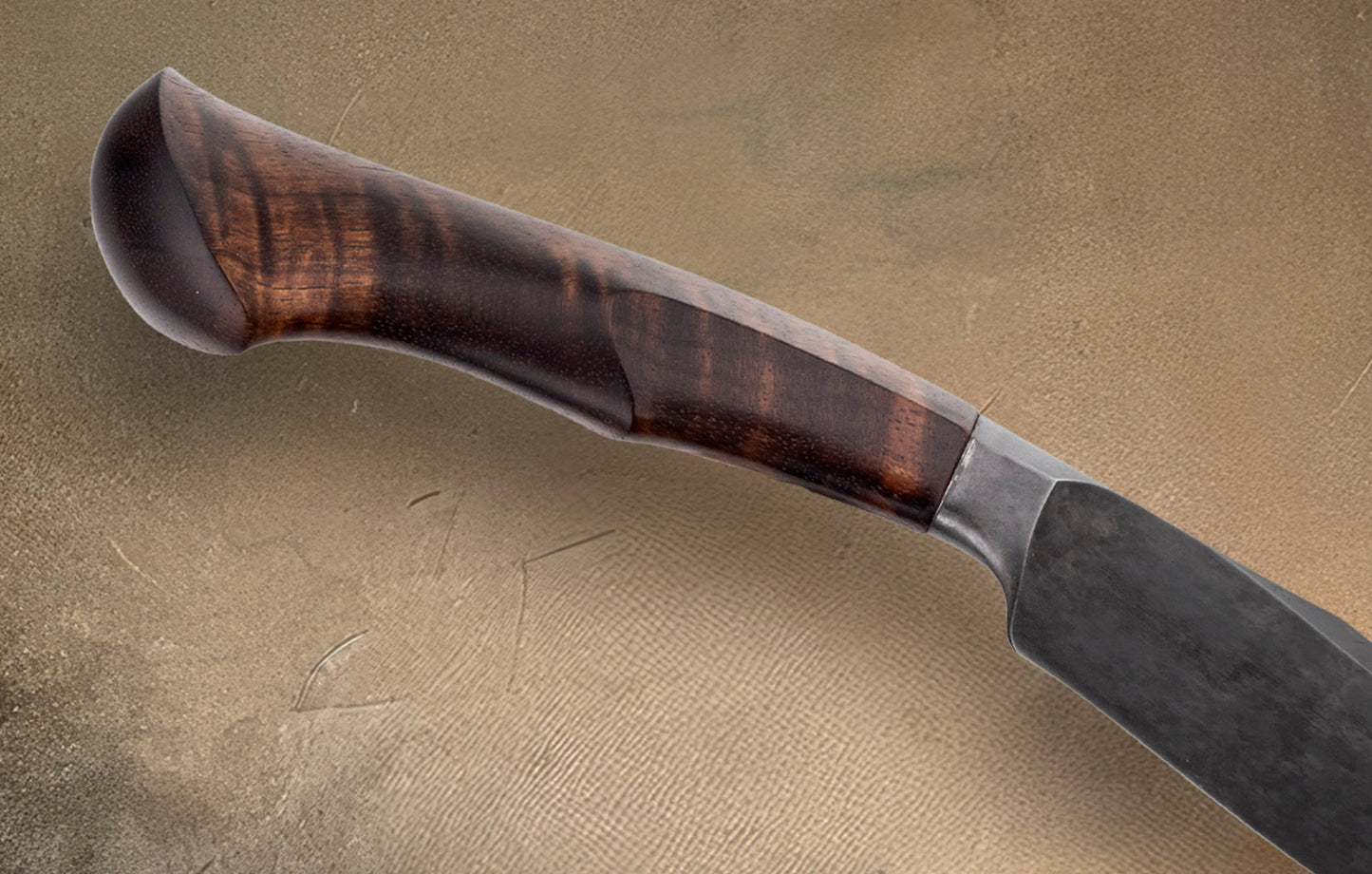 Oliver Goldschmidt Outdoors Utility Knife, Koa Wood, Leather Sheath