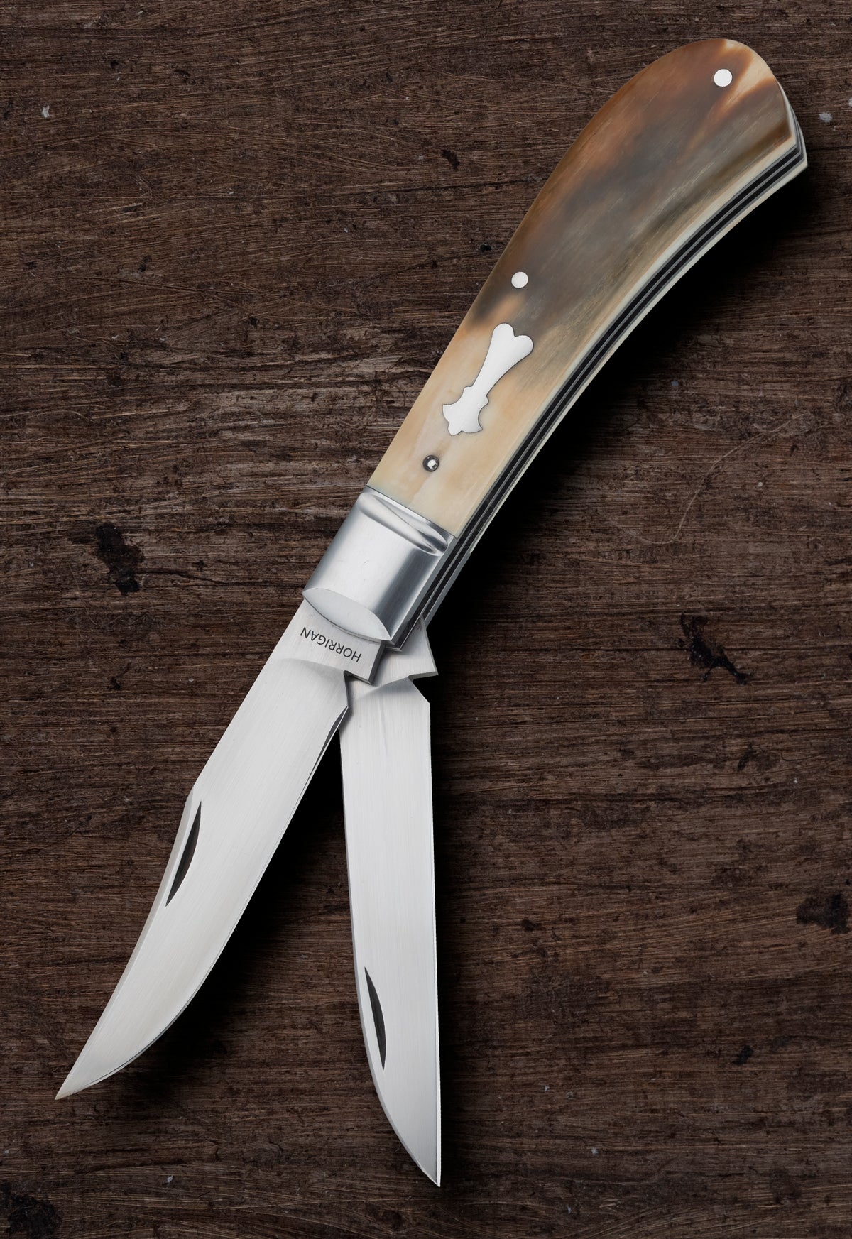 John Horrigan M.S. 2-Blade Wharncliffe Trapper Slip-Joint Folding Knife