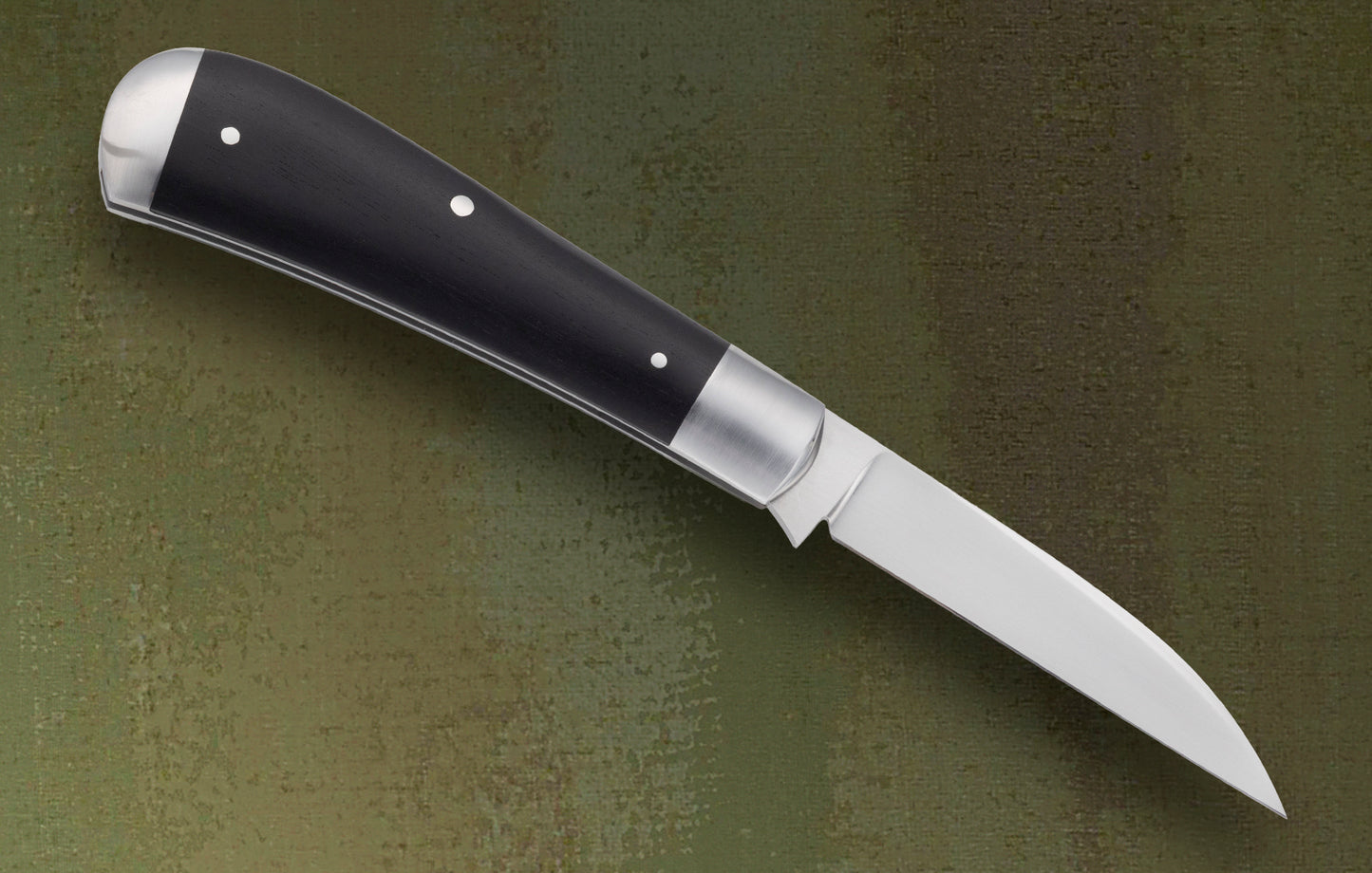 Daniel Keown Ebony Wharncliffe Trapper, Slip-Joint Folding Knife