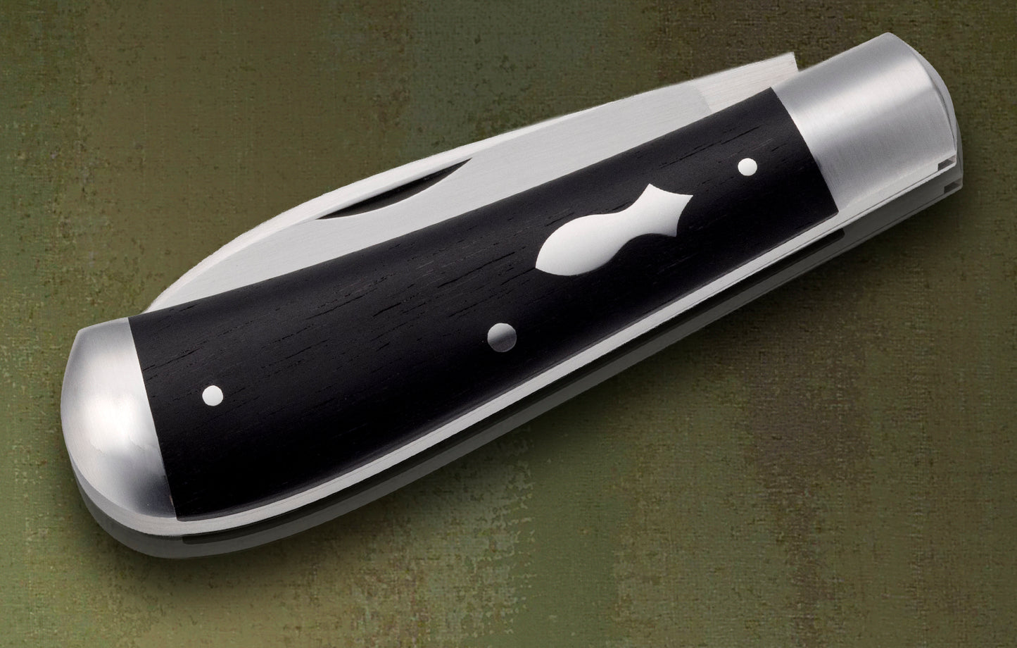 Daniel Keown Ebony Wharncliffe Trapper, Slip-Joint Folding Knife