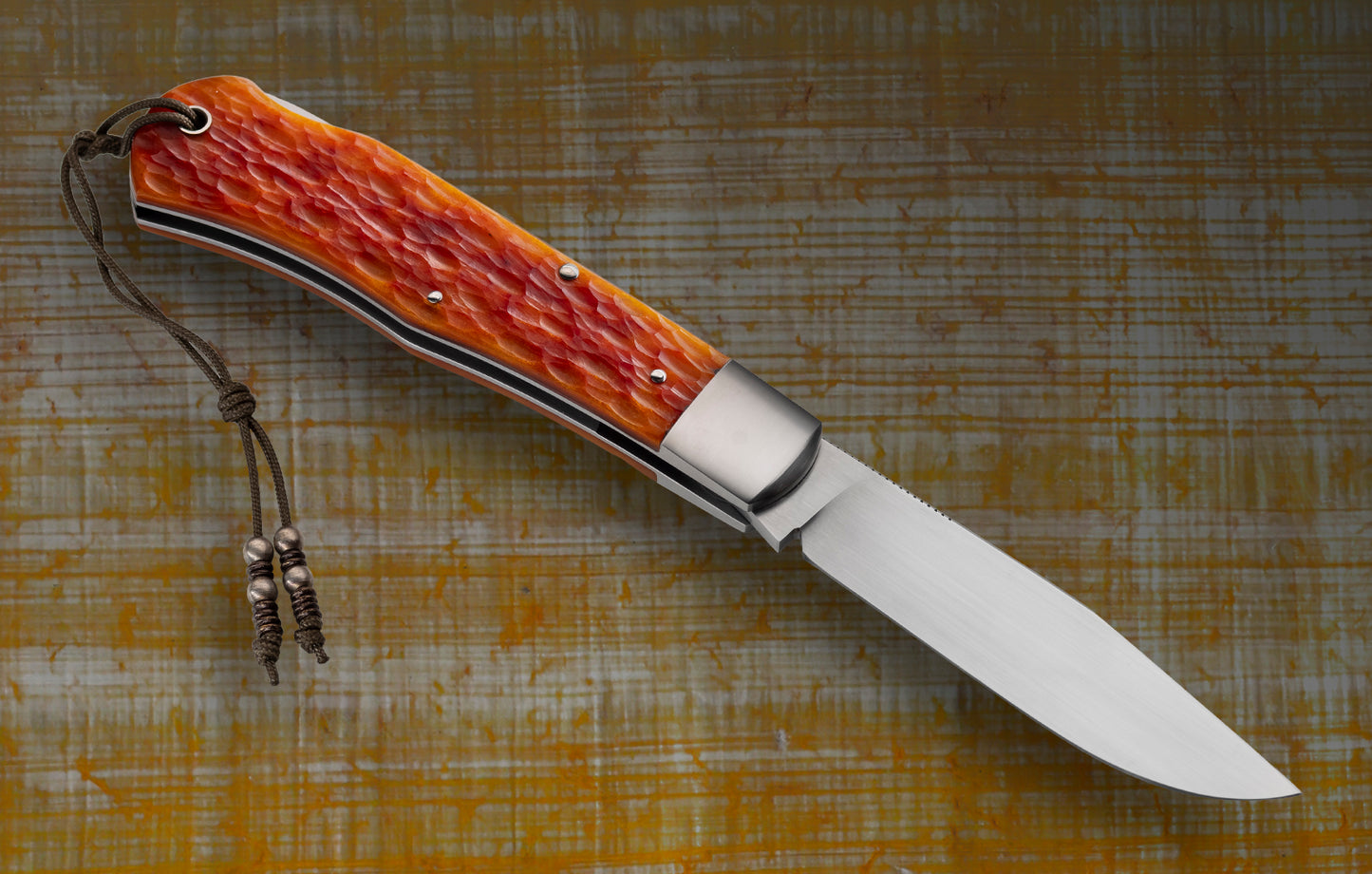 Tom Ploppert Remington 1303 Amber Jigged Bone Lock-Back Folding Knife