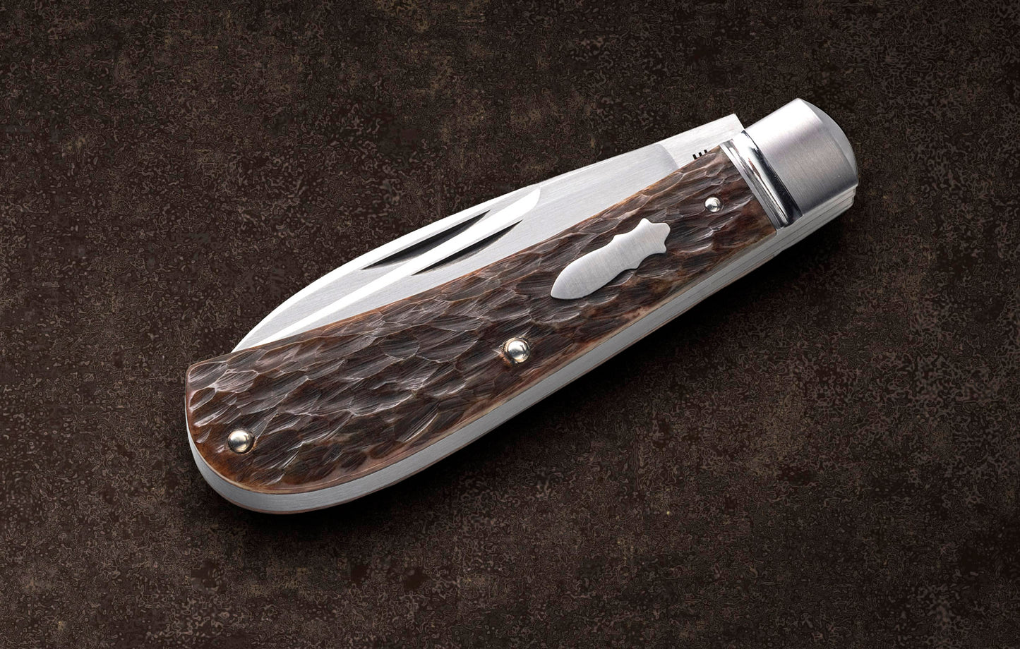Jason Ritchie 2-Blade Wharncliffe Trapper Bespoke Jigged Bone Slip-Joint Folding Knife