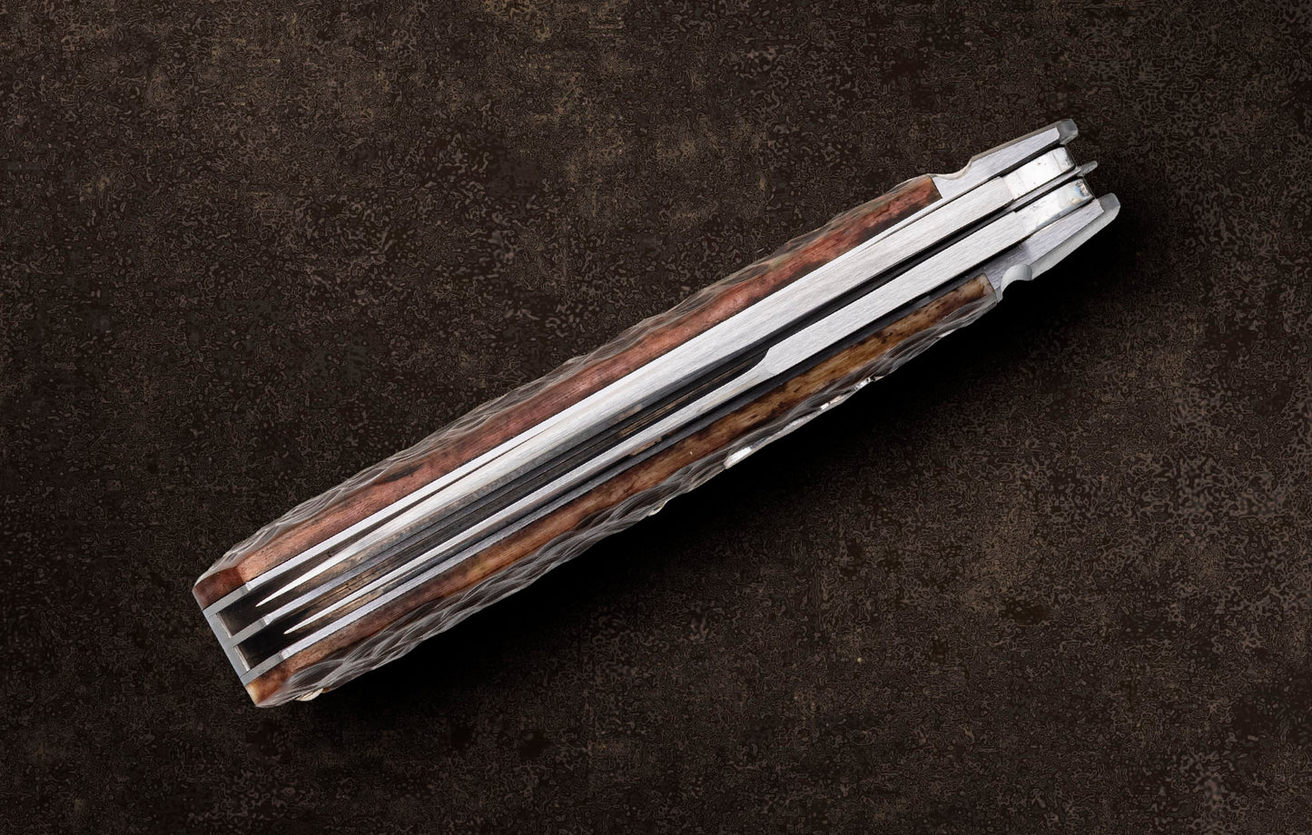 Jason Ritchie 2-Blade Wharncliffe Trapper Bespoke Jigged Bone Slip-Joint Folding Knife