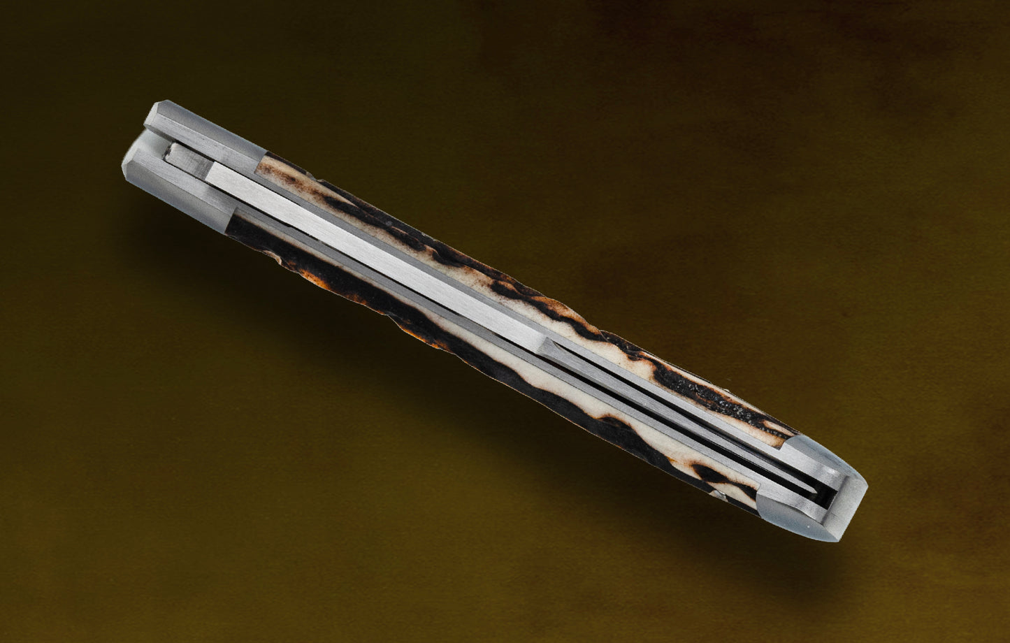 Tim Robertson Long Pull Single Blade Stag Trapper Slip-Joint Folding Knife