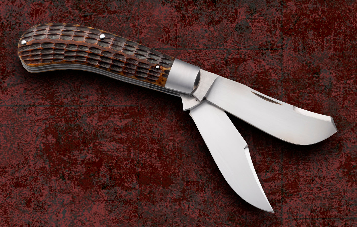 Tim Robertson No. 0 PROTOTYPE Roofline Jigged Bone 2-Blade Saddlehorn Trapper Slip-Joint Folding Knife