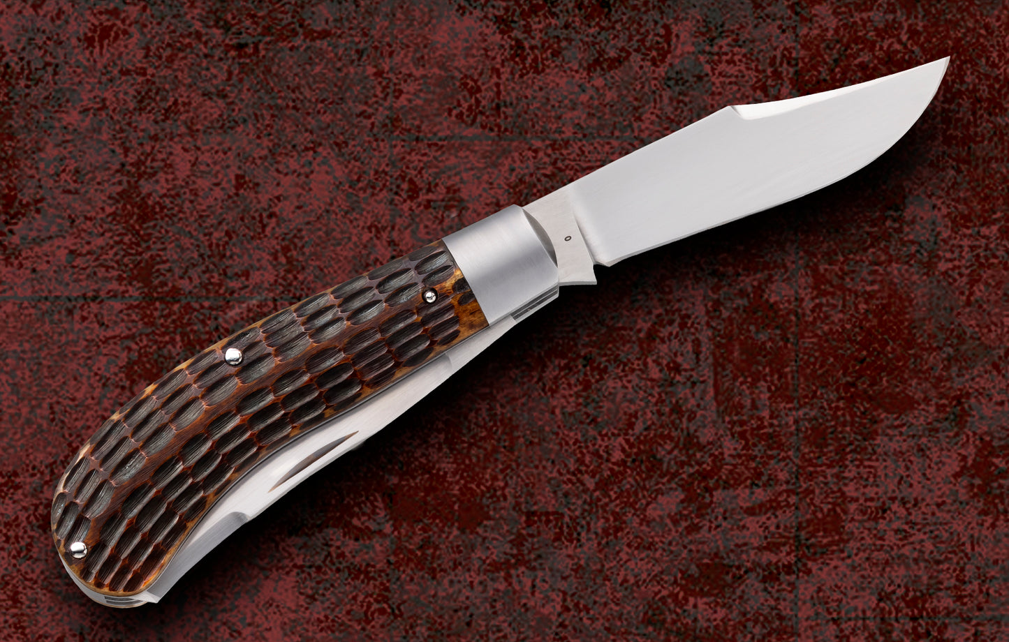 Tim Robertson No. 0 PROTOTYPE Roofline Jigged Bone 2-Blade Saddlehorn Trapper Slip-Joint Folding Knife