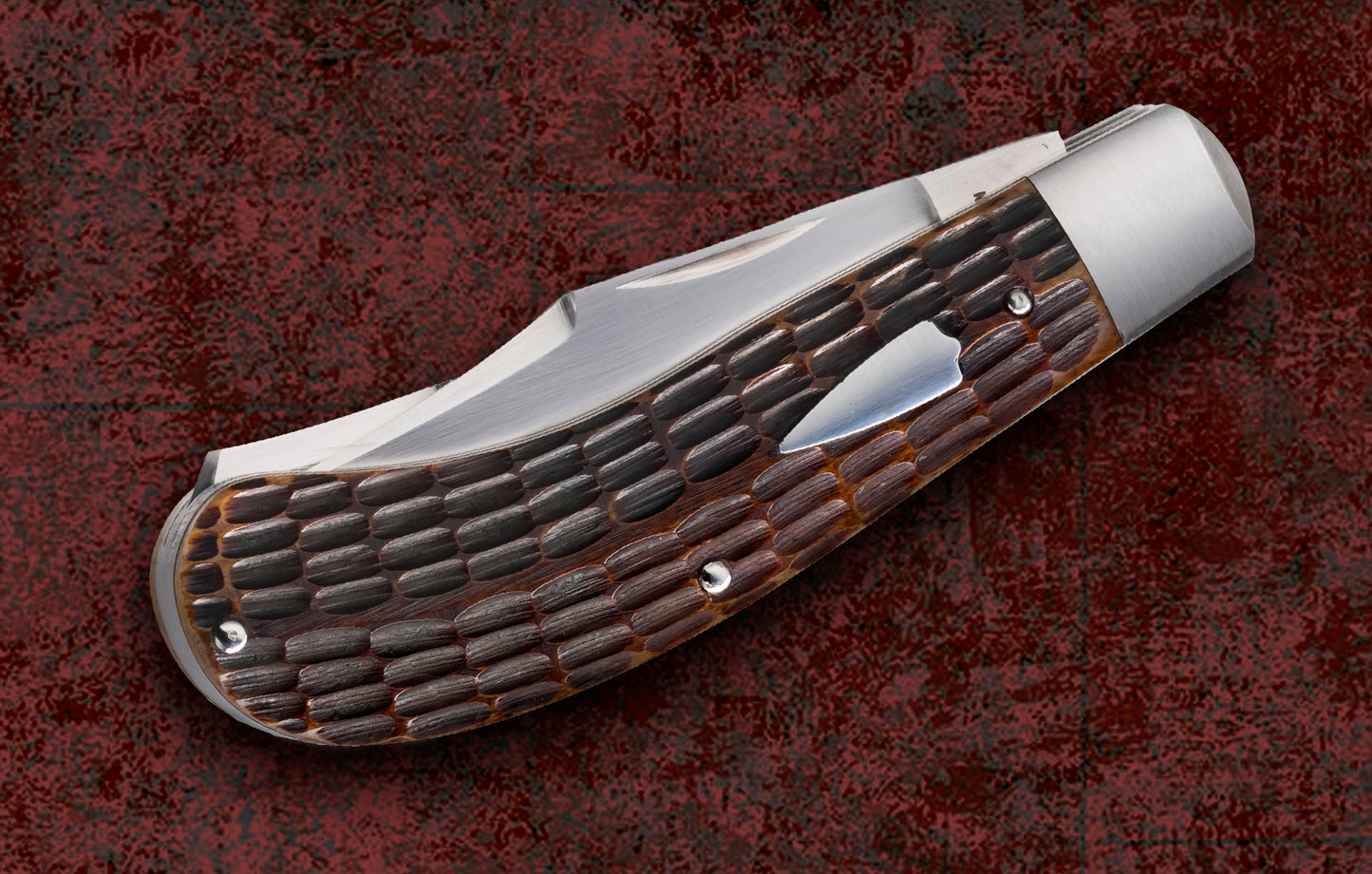 Tim Robertson No. 0 PROTOTYPE Roofline Jigged Bone 2-Blade Saddlehorn Trapper Slip-Joint Folding Knife
