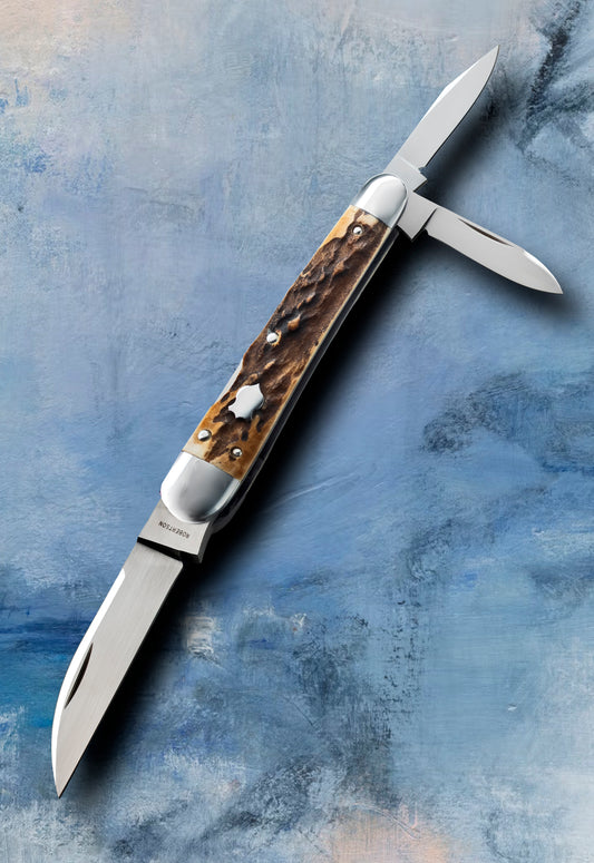 Tim Robertson 3-Blade Stag Lock-Back Whittler LBW
