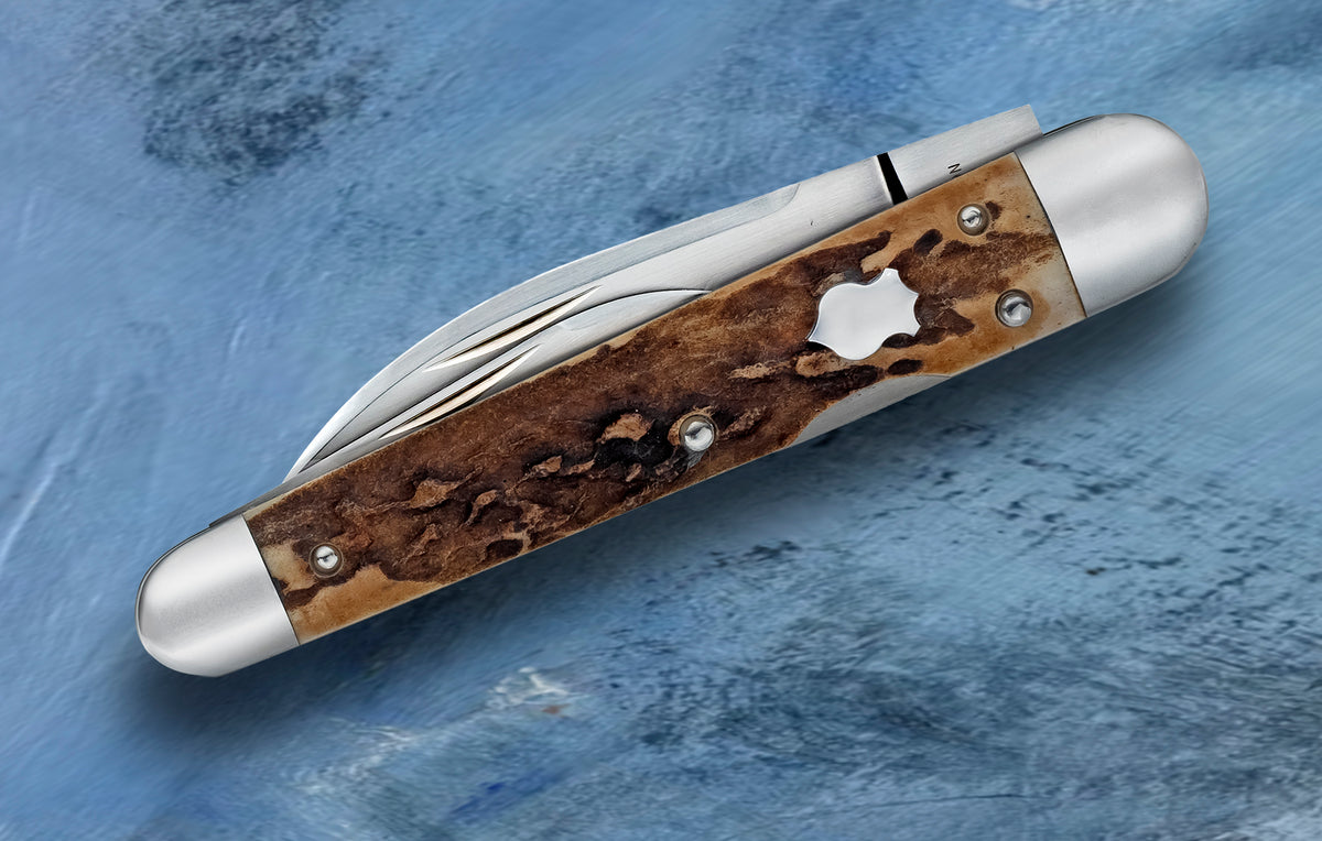 Tim Robertson 3-Blade Stag Lock-Back Whittler LBW