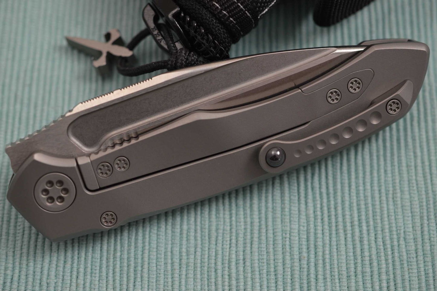 Anthony Marfione Custom Knives ANAX, Stonewashed Elmax, 6AL-4V Integral Titanium Frame (SOLD)