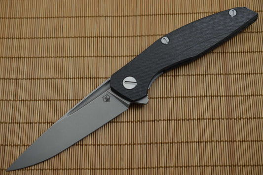 Shirogorov 111 M390 3D Groove, Carbon Fiber, MRBS Flipper, Folding Knife (SOLD)