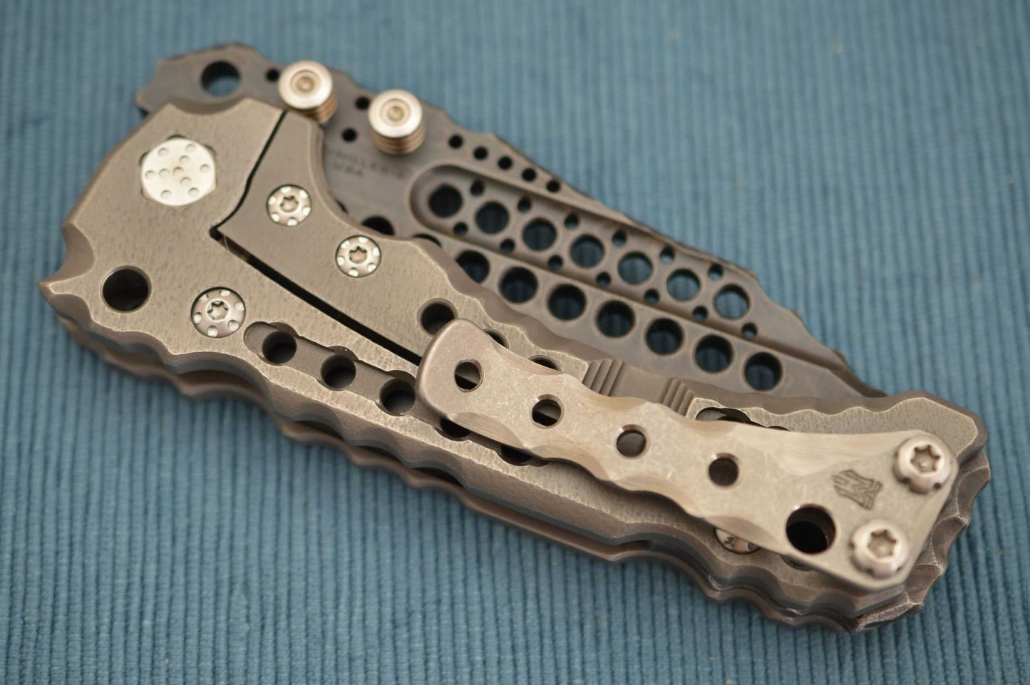 Miller Bros. Blades Custom T-1 Folder, Z-Wear Blade, Sculpted Titanium Frame (SOLD)