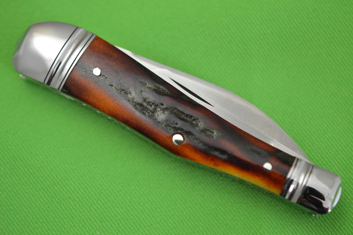 Bill Ruple 3-Blade Stag Split Back Seahorse Whittler Slip-Joint Folding Knife, File-Worked Liners (SOLD)