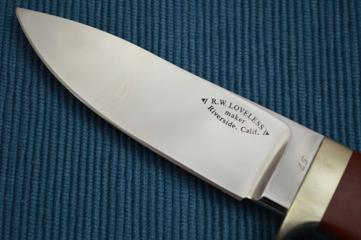 Bob Loveless Hunting Knife "R.W.L. For K.C.C." 1985, Serial #57 (SOLD)