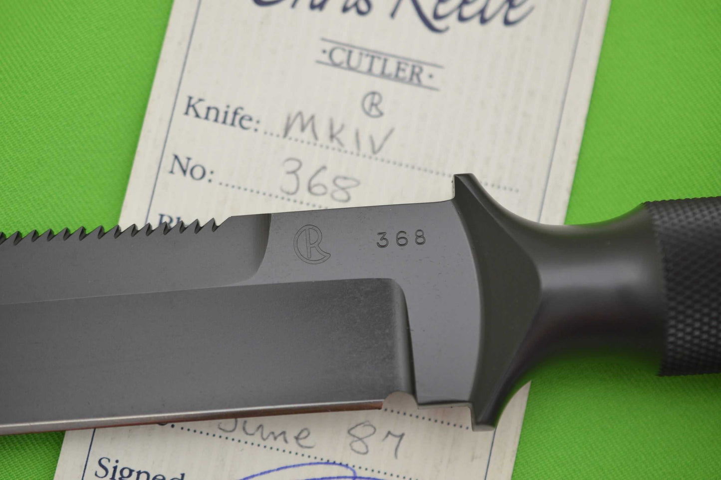 Chris Reeve South Africa Mark IV, D2 Steel, 1987 BlackJack Knives Box and COA (SOLD)