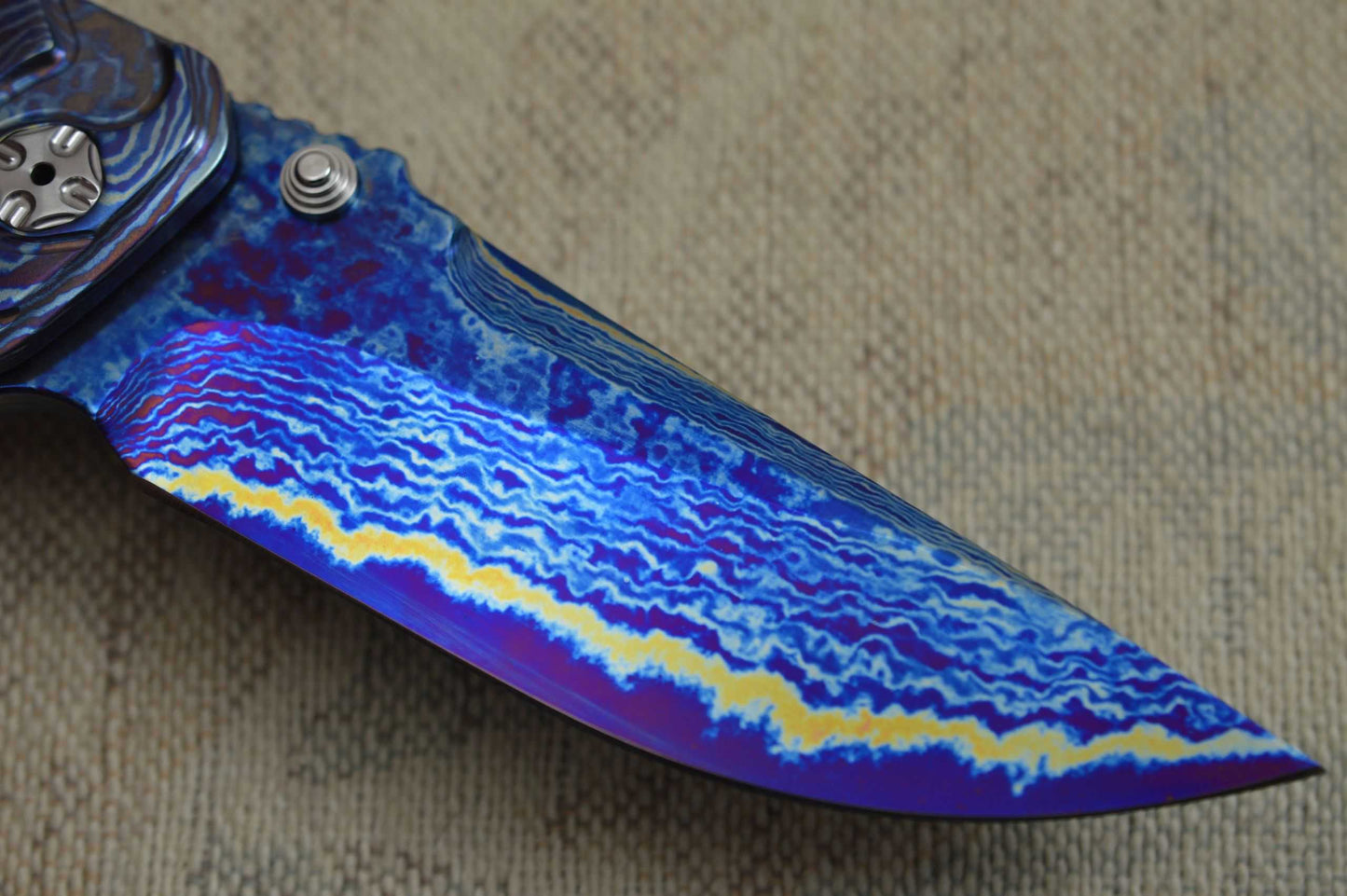 Brian Tighe TKI 2016 "Tighe Fighter" San Mai Beta C Titanium Core Blade, Timascus Scales (SOLD)