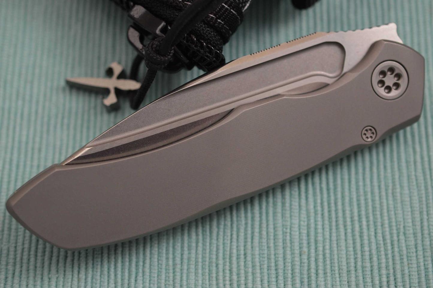 Anthony Marfione Custom Knives ANAX, Stonewashed Elmax, 6AL-4V Integral Titanium Frame (SOLD)