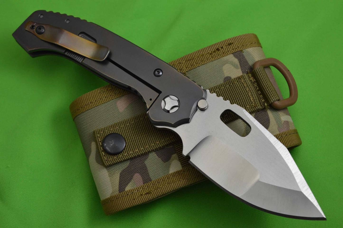 Trouble Blades Full Size Custom Mofo-L-Frag, W.D. Grind Folding Knife (SOLD)