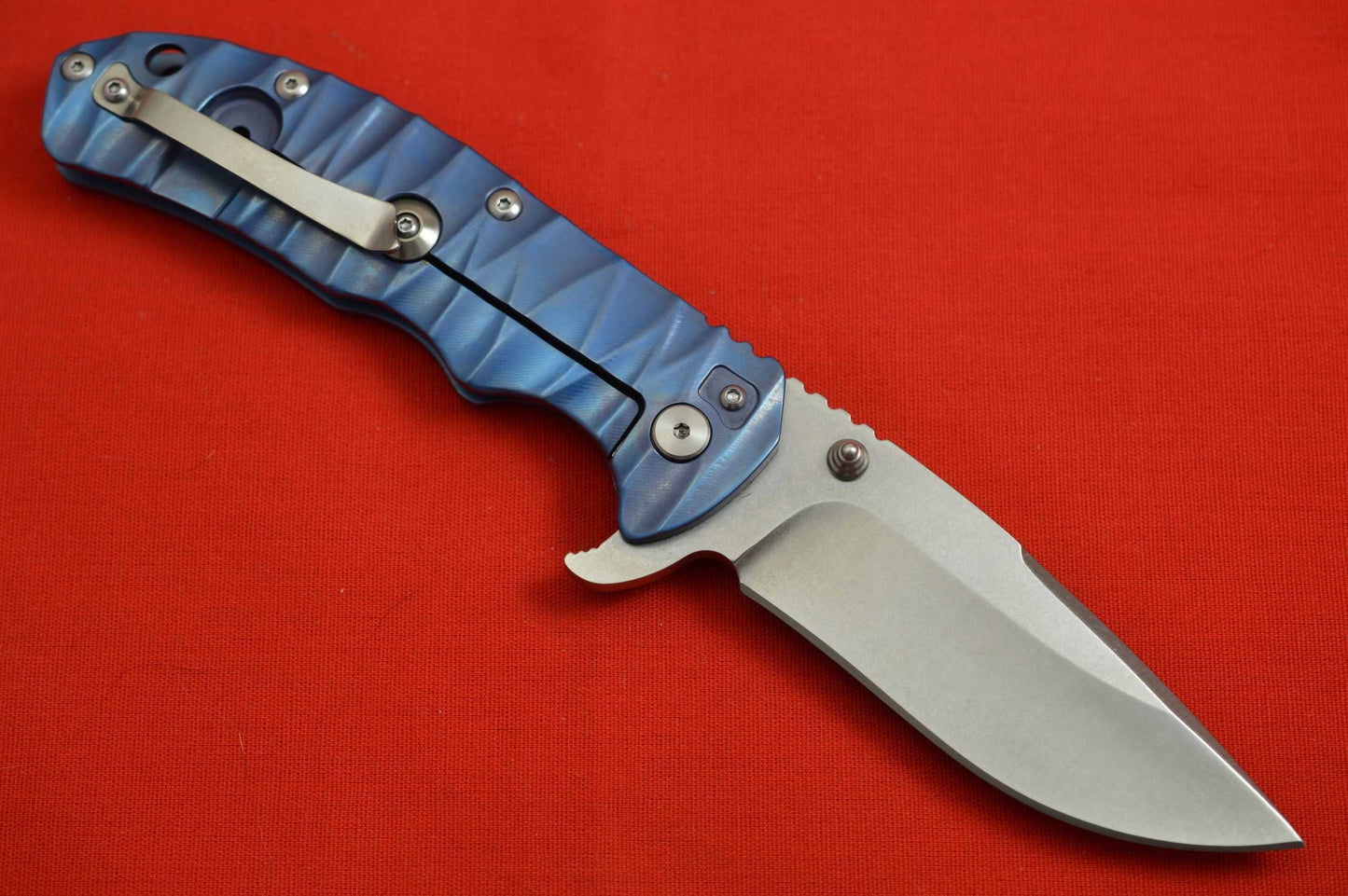 Tim Britton TANGO Flipper, Blue Anodized Titanium Frame, Stonewashed S30V (SOLD)