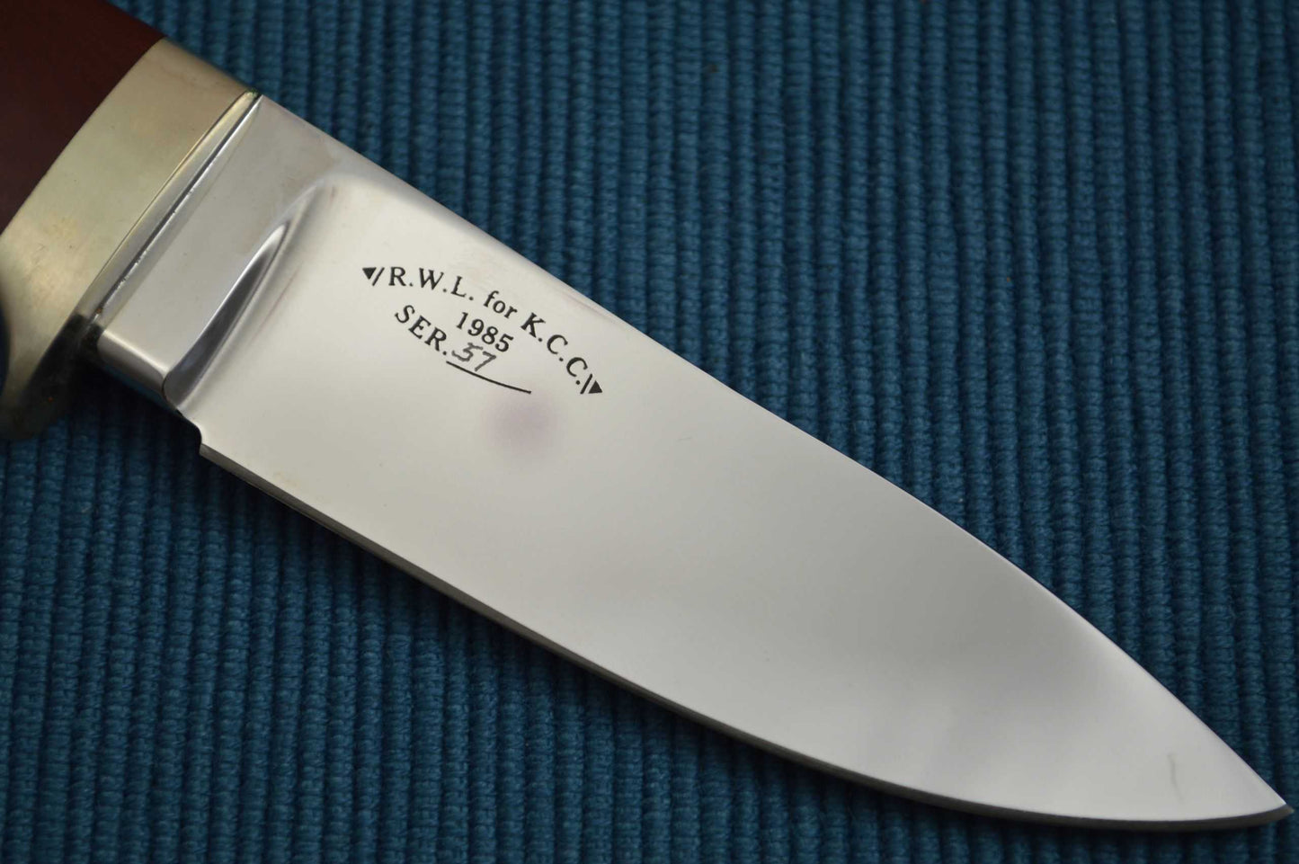 Bob Loveless Hunting Knife "R.W.L. For K.C.C." 1985, Serial #57 (SOLD)