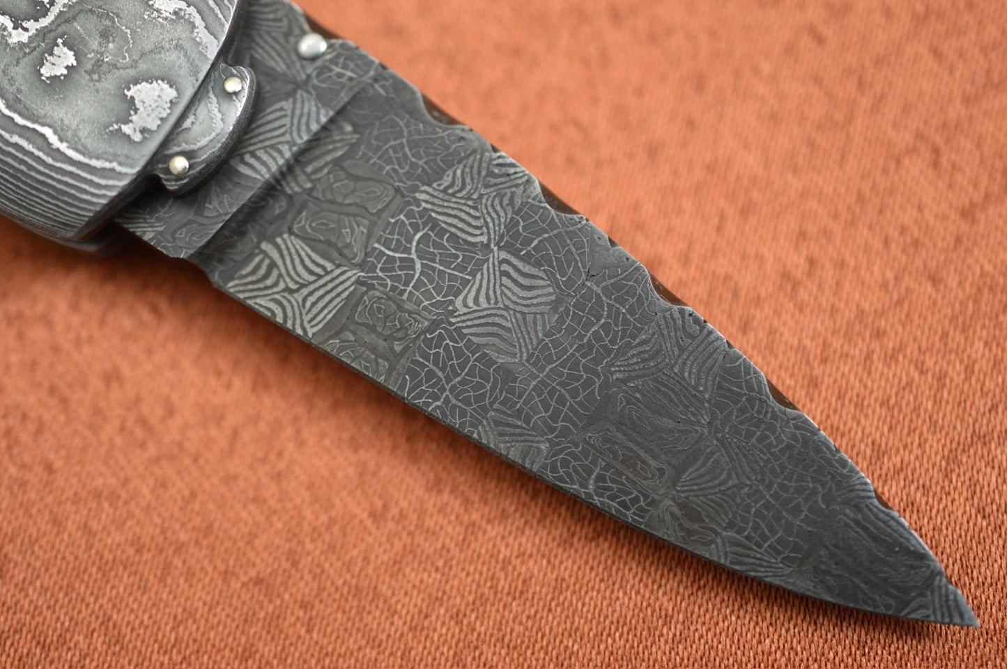 Al Dippold "The Scarab", Damascus Liner-Lock Folder, One-of-a-Kind! (SOLD)