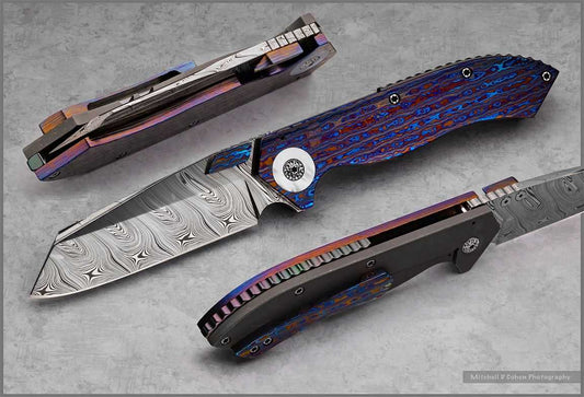 Tyler Turner Dress Damasteel DONK, Hyperdrive Black Timascus, Zirconium, MOP, 2018 ICCE (SOLD)