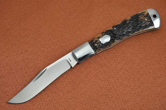 Bill Ruple Jigged Bone Trapper, Slip-Joint Folding Knife, File-Work, Double Bolstered (SOLD)