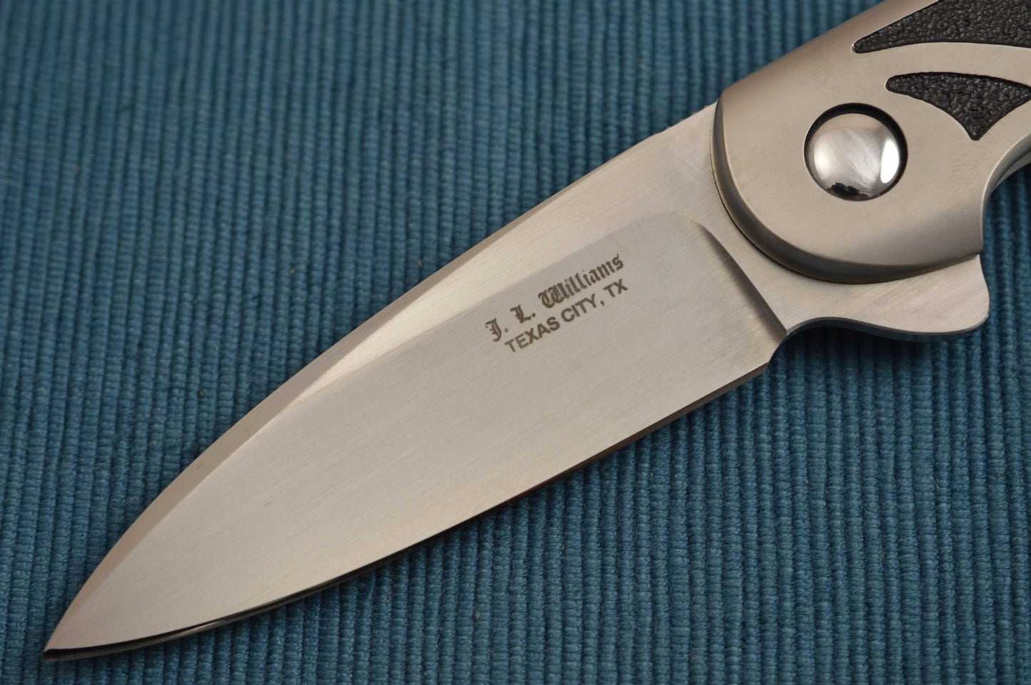 "Unnamed" Lee Williams Carved Titanium Frame-Lock Flipper, 1 of 2 (SOLD)