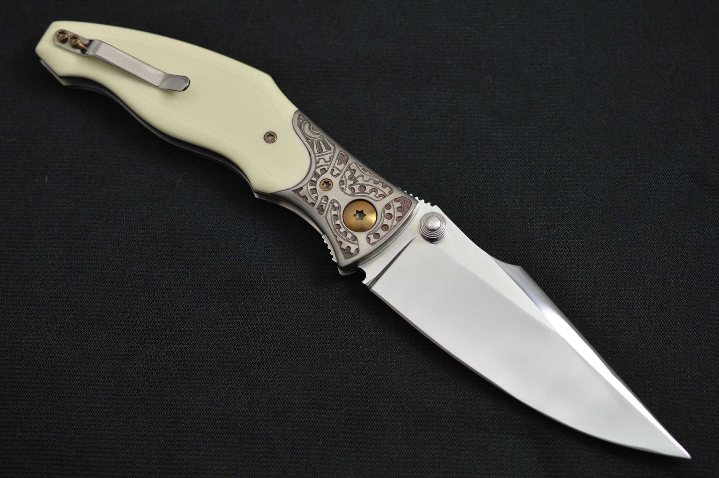 Alan Folts Custom "Steampunk" Liner-Lock Folding Knife (SOLD)