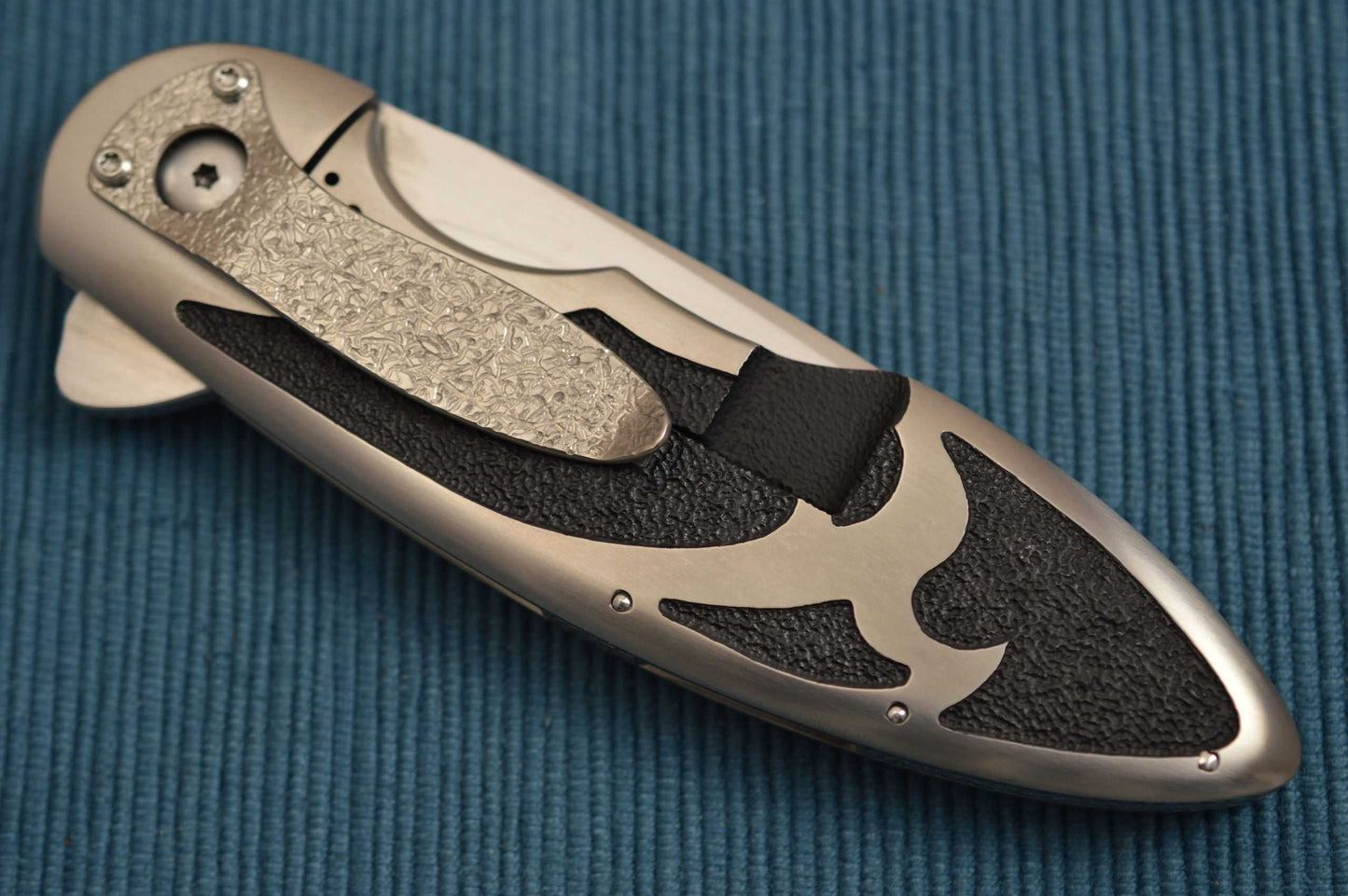 "Unnamed" Lee Williams Carved Titanium Frame-Lock Flipper, 1 of 2 (SOLD)