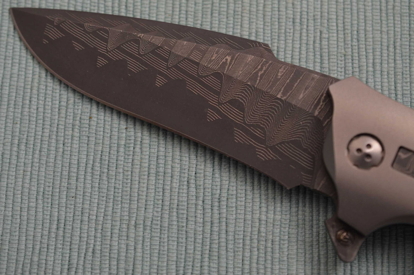 Allen Elishewitz Damascus E-Lock NECROMONGER Flipper Folding Knife (SOLD)