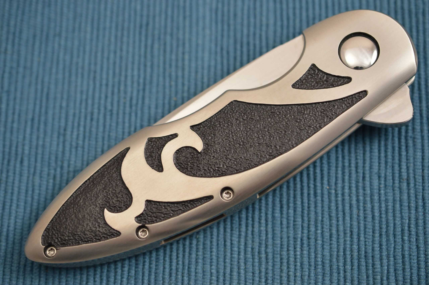 "Unnamed" Lee Williams Carved Titanium Frame-Lock Flipper, 1 of 2 (SOLD)