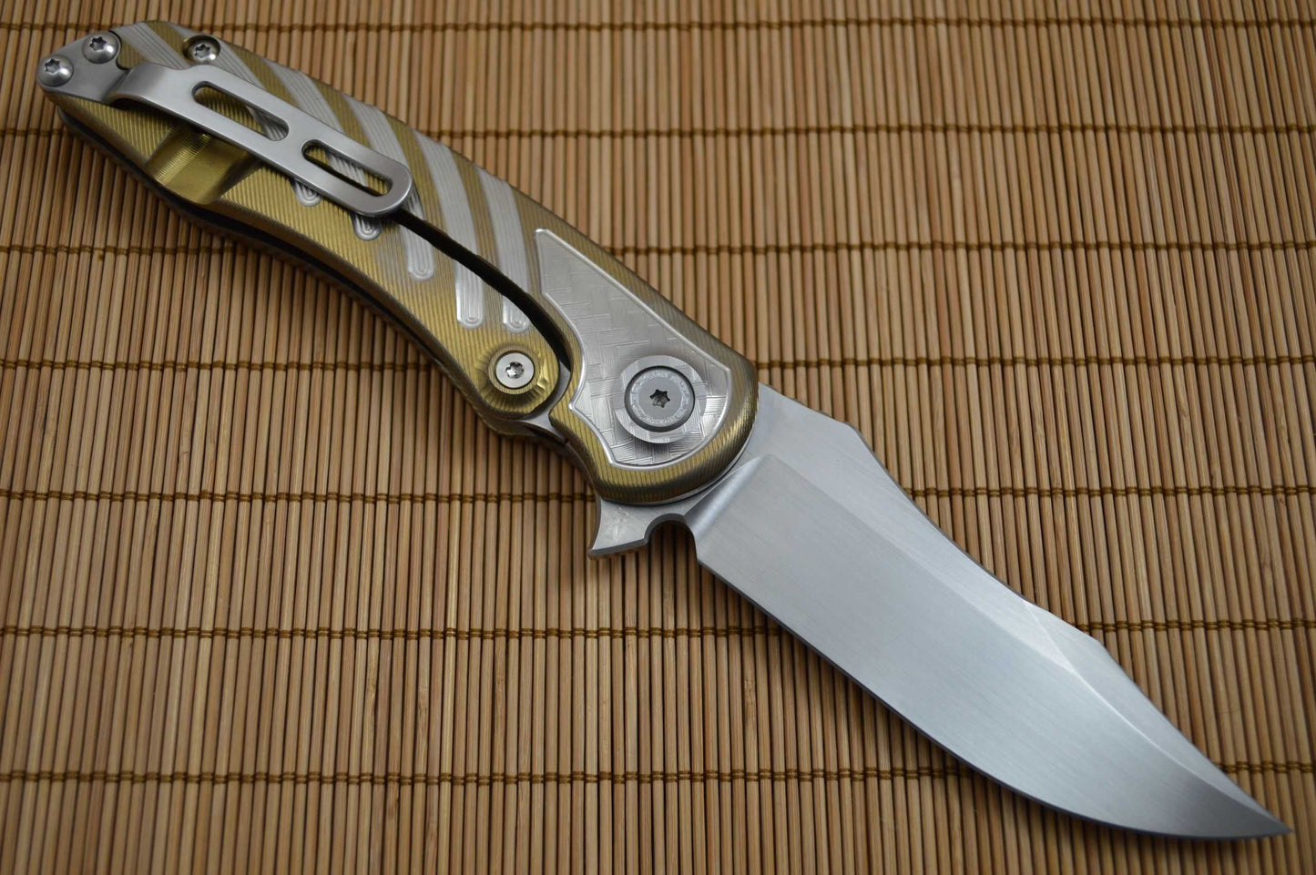 Brian Nadeau CYCLONE Flipper (3D Version), Anodized Gold Titanium (SOLD)