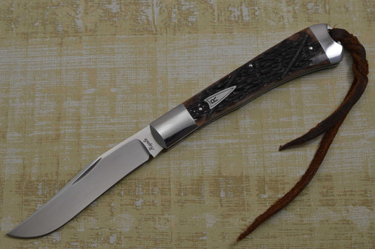 Bill Ruple Jigged Bone Single Blade Trapper, Slip-Joint Folding Knife (SOLD)